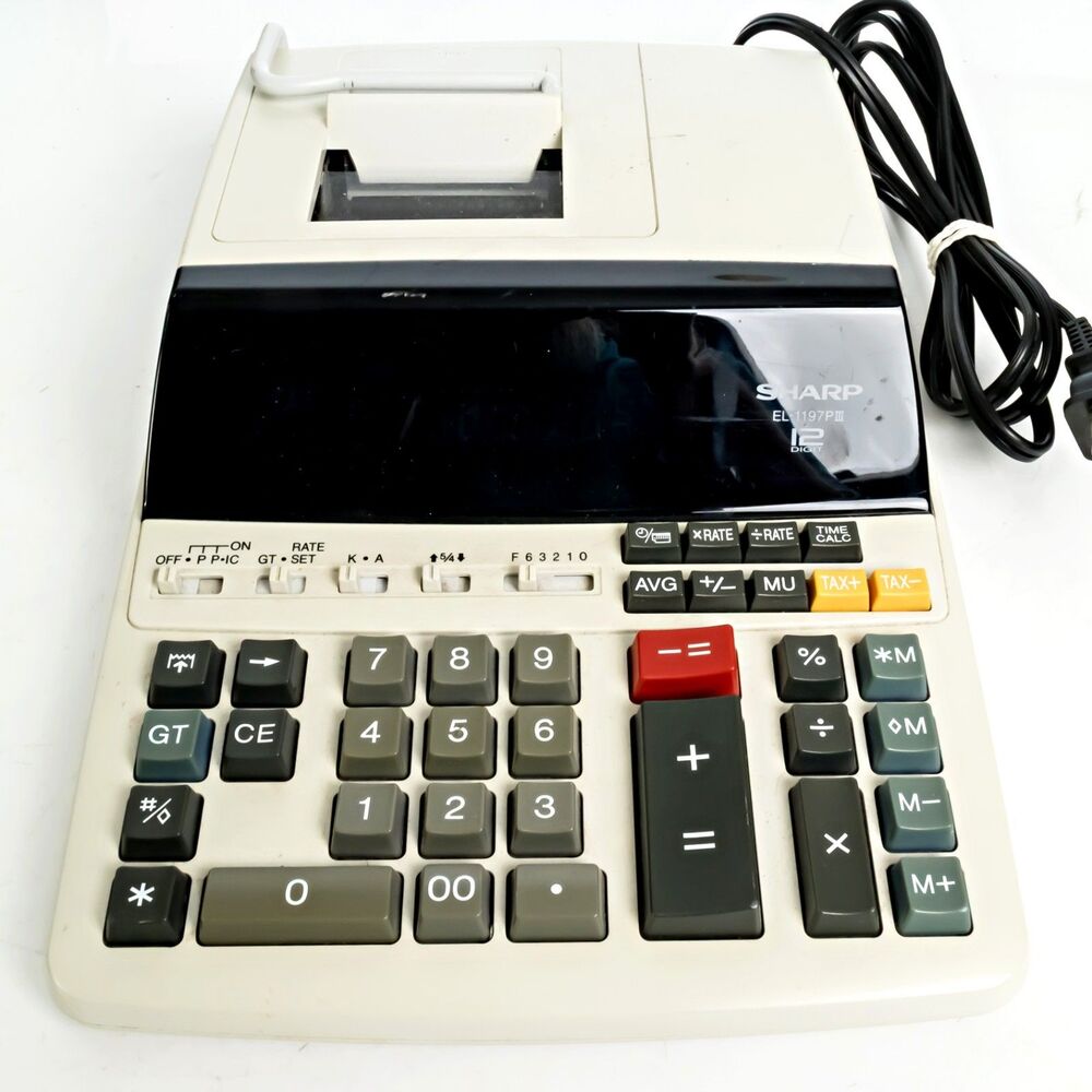 Sharp EL-1197PIII 12 Digit Printing Calculator Heavy Duty Tested Clean